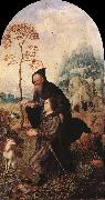GOSSAERT, Jan (Mabuse) St Anthony with a Donor dfg oil painting artist